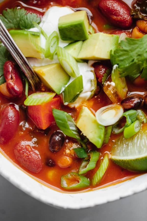 Close Up of Vegetarian Chili