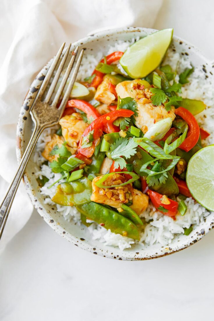 EASY CHICKEN SNOW PEA STIR FRY A BEAUTIFUL PLATE