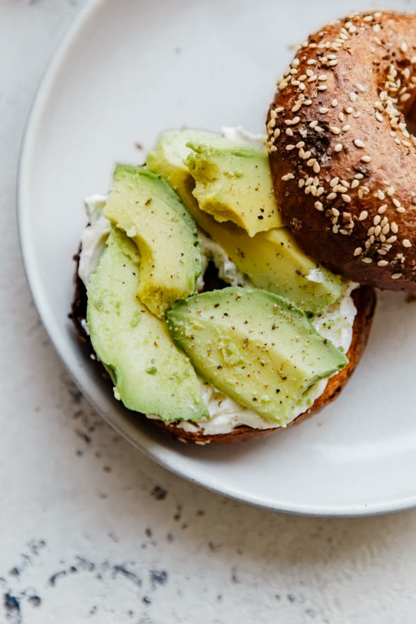 Avocado Cream Cheese Bagel Toast