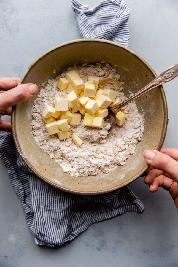 Apple Crisp Topping Ingredients in Bowl