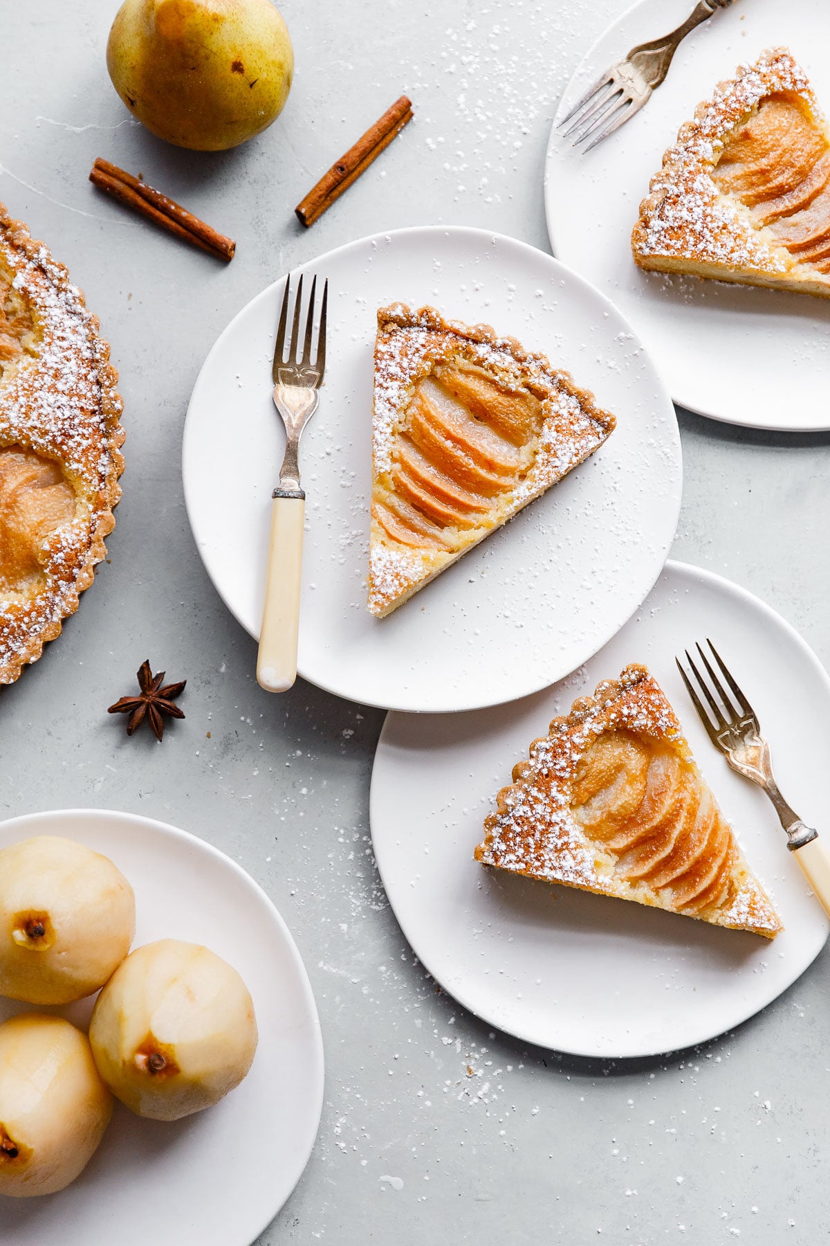 Pear Frangipane Tart (Poached Pear Tart Recipe) A Beautiful Plate