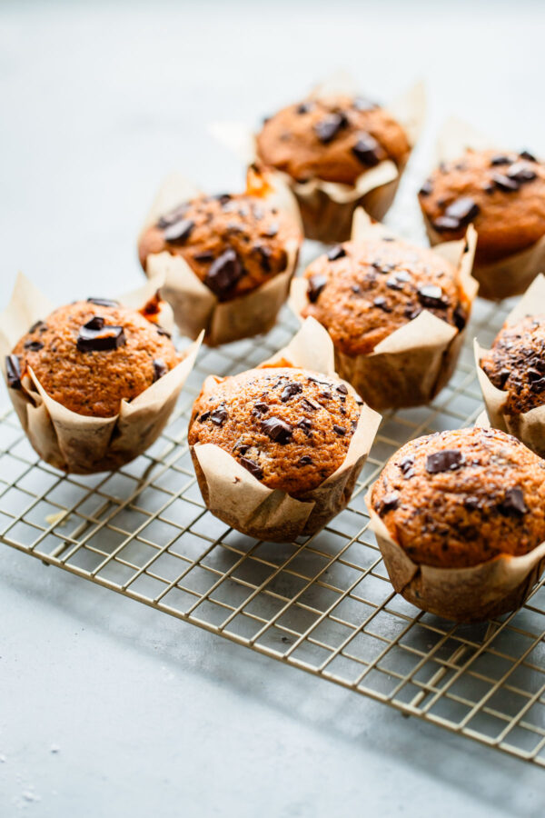 Pumpkin Chocolate Chip Muffins with Coffee Glaze A Beautiful Plate
