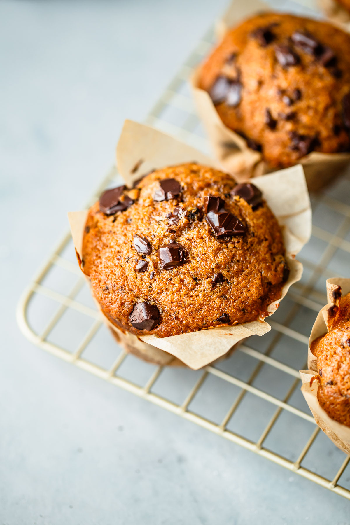 Pumpkin Chocolate Chip Muffins with Coffee Glaze A Beautiful Plate