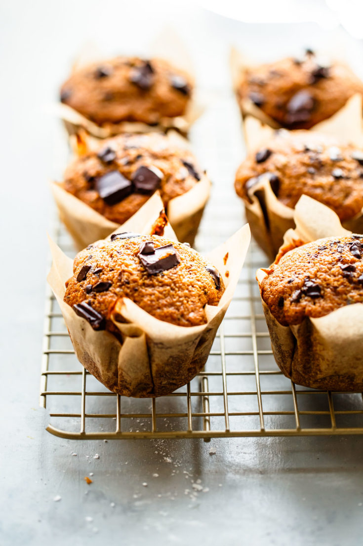 Pumpkin Chocolate Chip Muffins with Coffee Glaze A Beautiful Plate