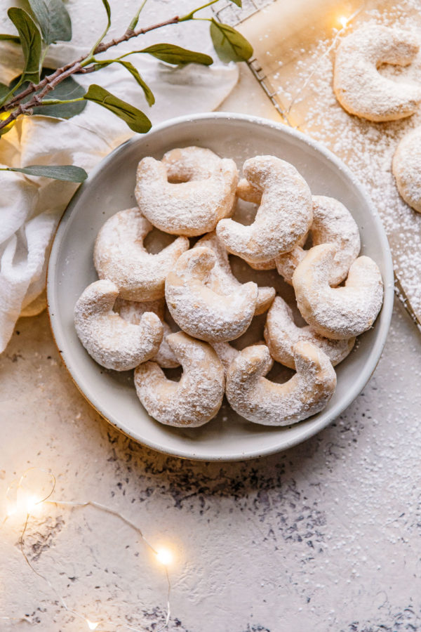 Almond Crescent Cookies Kipferl Cookies Video A Beautiful Plate