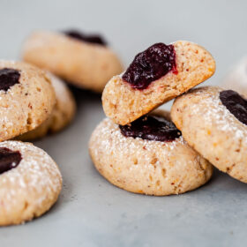 Hazelnut Thumbprint Cookies with Jam