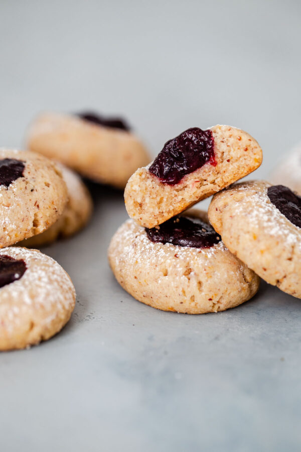 Hazelnut Thumbprint Cookies with Jam