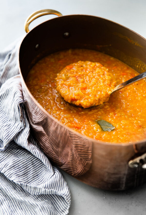 Red Lentil Soup in Pot