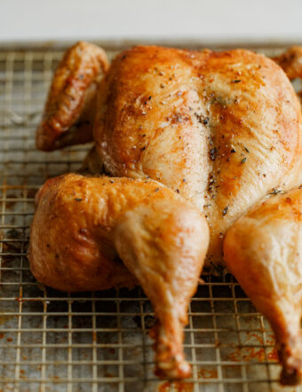 Roasted Spatchcock Chicken on Sheet Pan