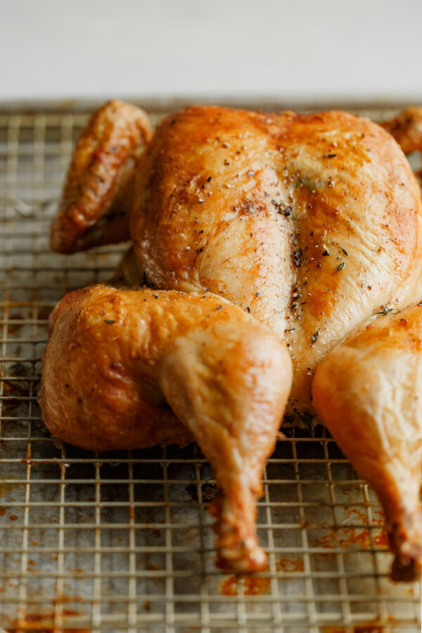 Roasted Spatchcock Chicken on Sheet Pan