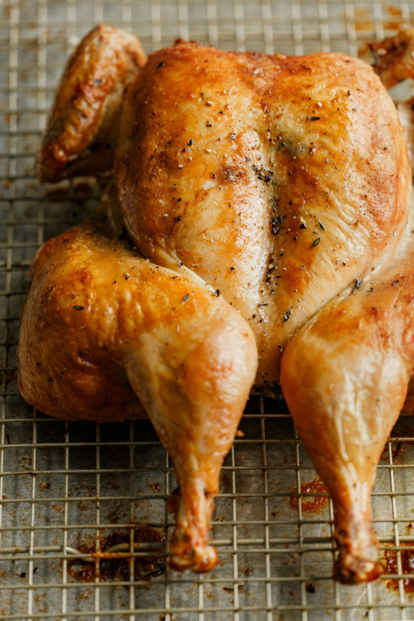 Roasted Spatchcock Chicken on Sheet Pan