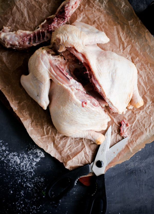 Raw Whole Chicken with Backbone Removed