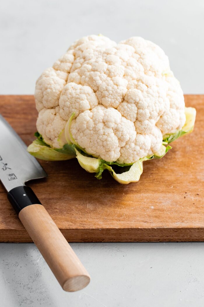 Cauliflower on Cutting Board