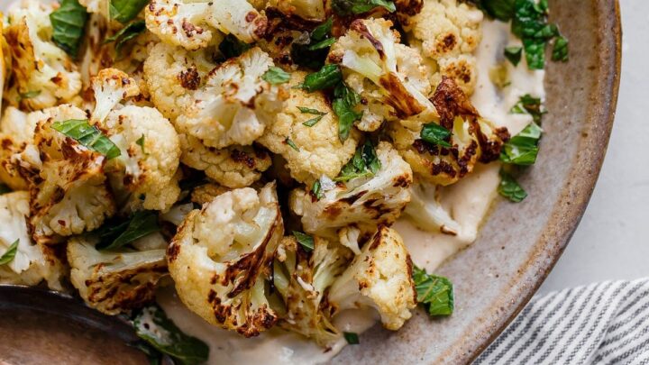 Roasted Cauliflower with Tahini and Mint-image