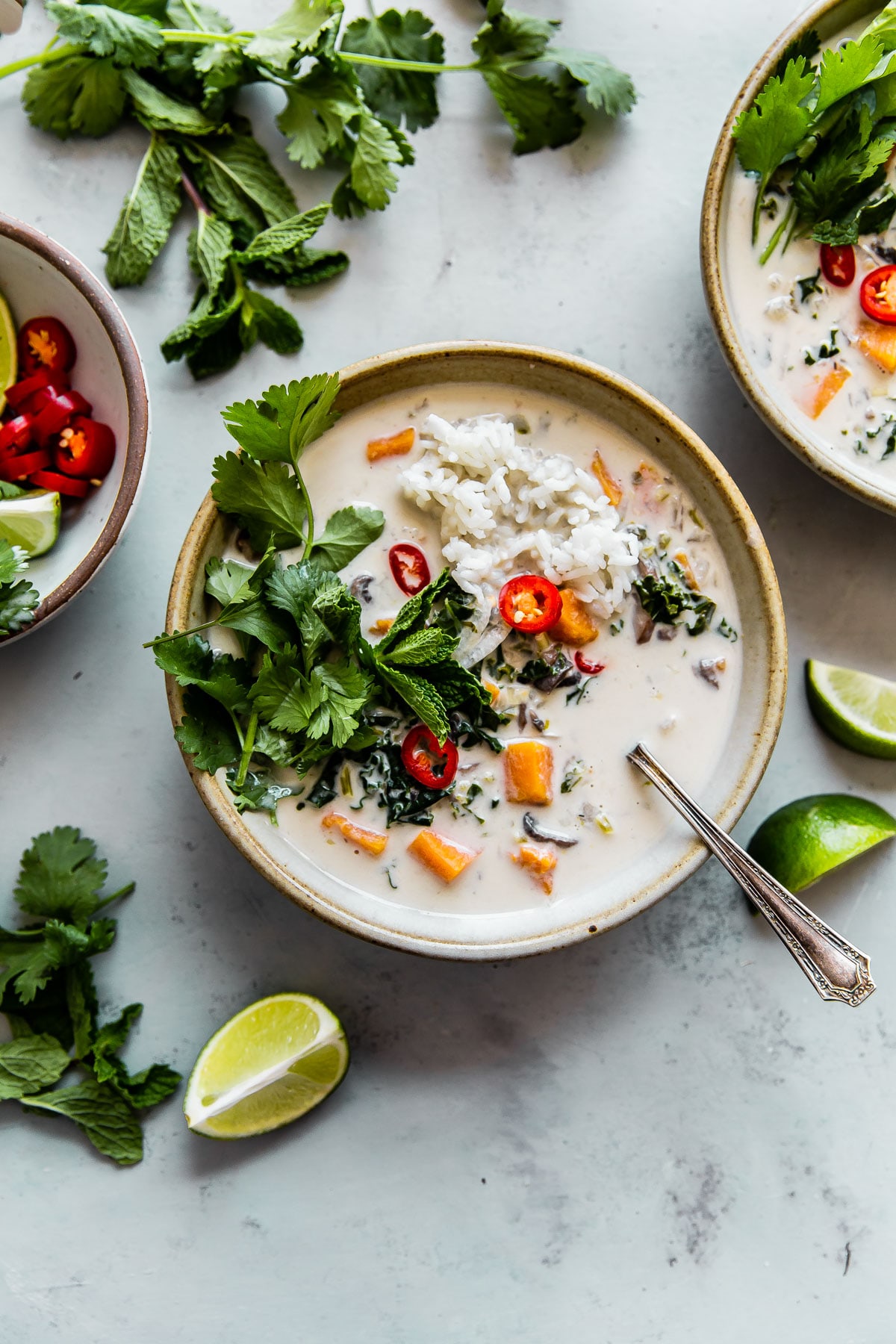 Vegan Thai Coconut Soup (Easy Tom Kha Gai) - A Beautiful Plate