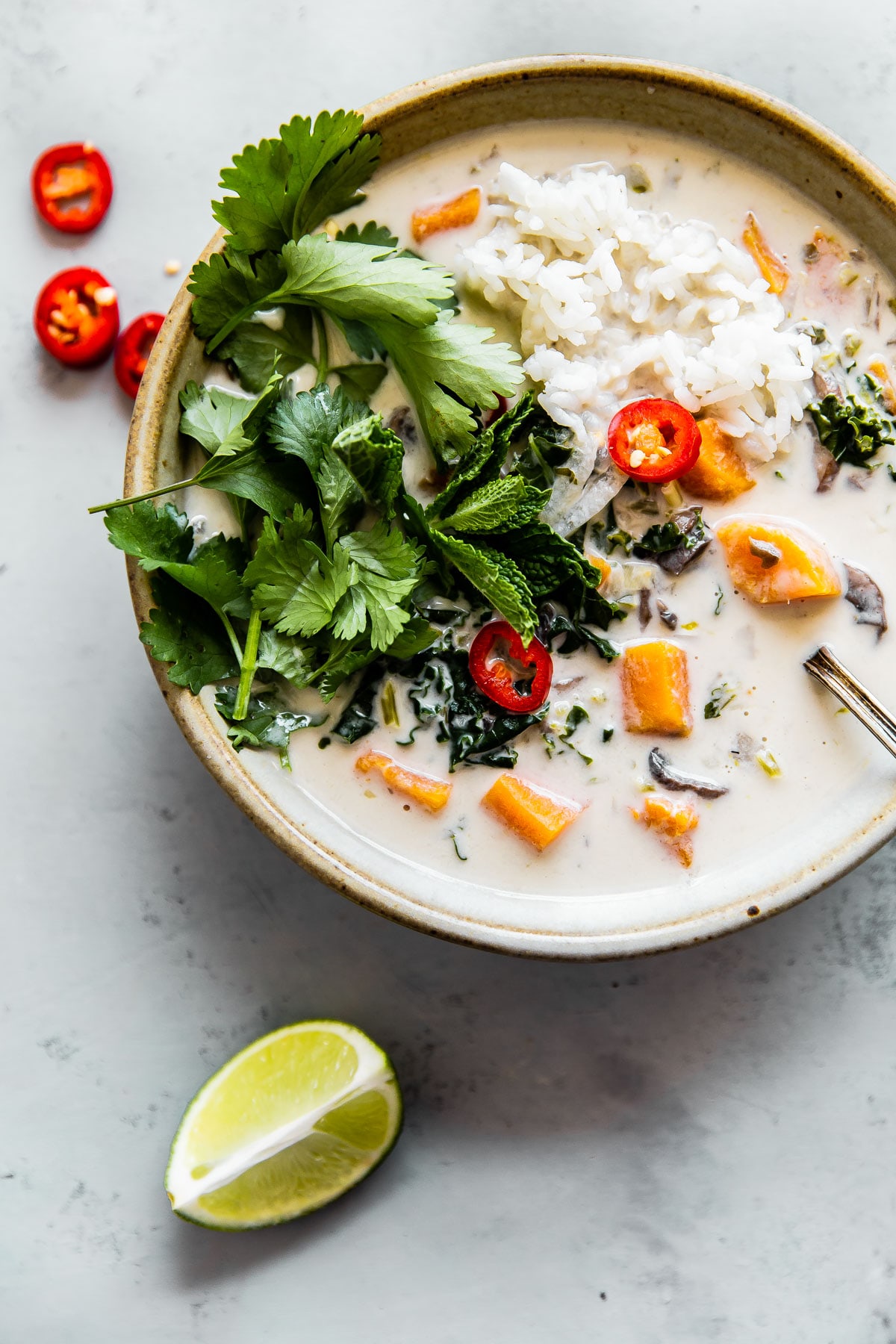 Vegan Thai Coconut Soup (Easy Tom Kha Gai) - A Beautiful Plate