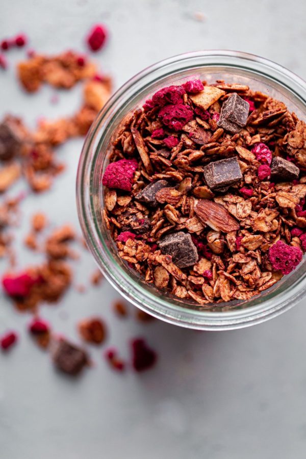 Chocolate Chunk Raspberry Granola