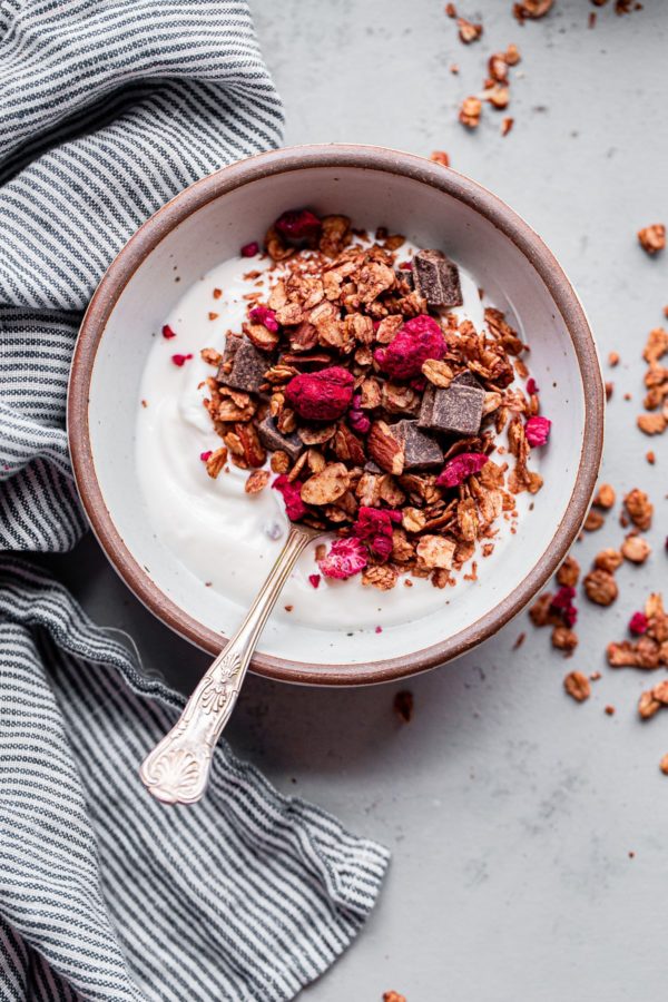 Chocolate Chunk Raspberry Granola