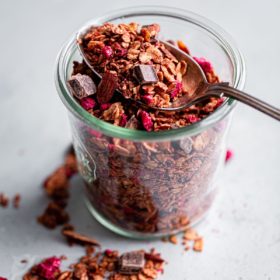 Chocolate Chunk Raspberry Granola