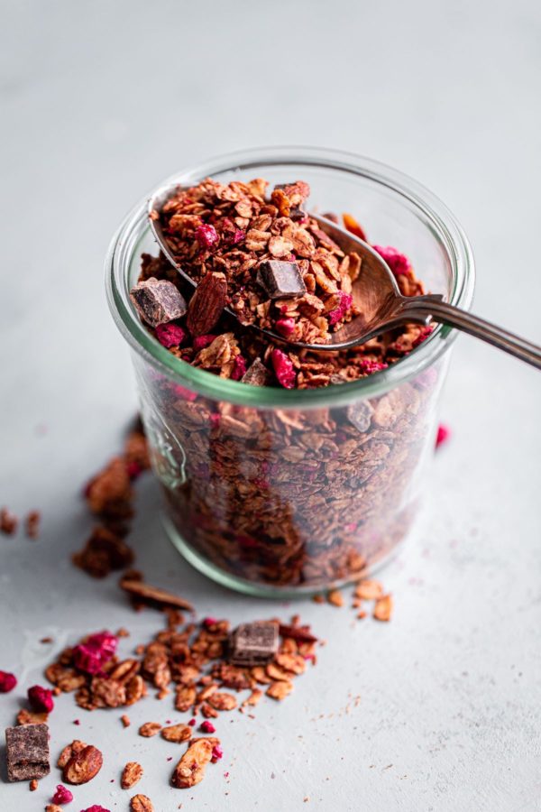 Chocolate Chunk Raspberry Granola 