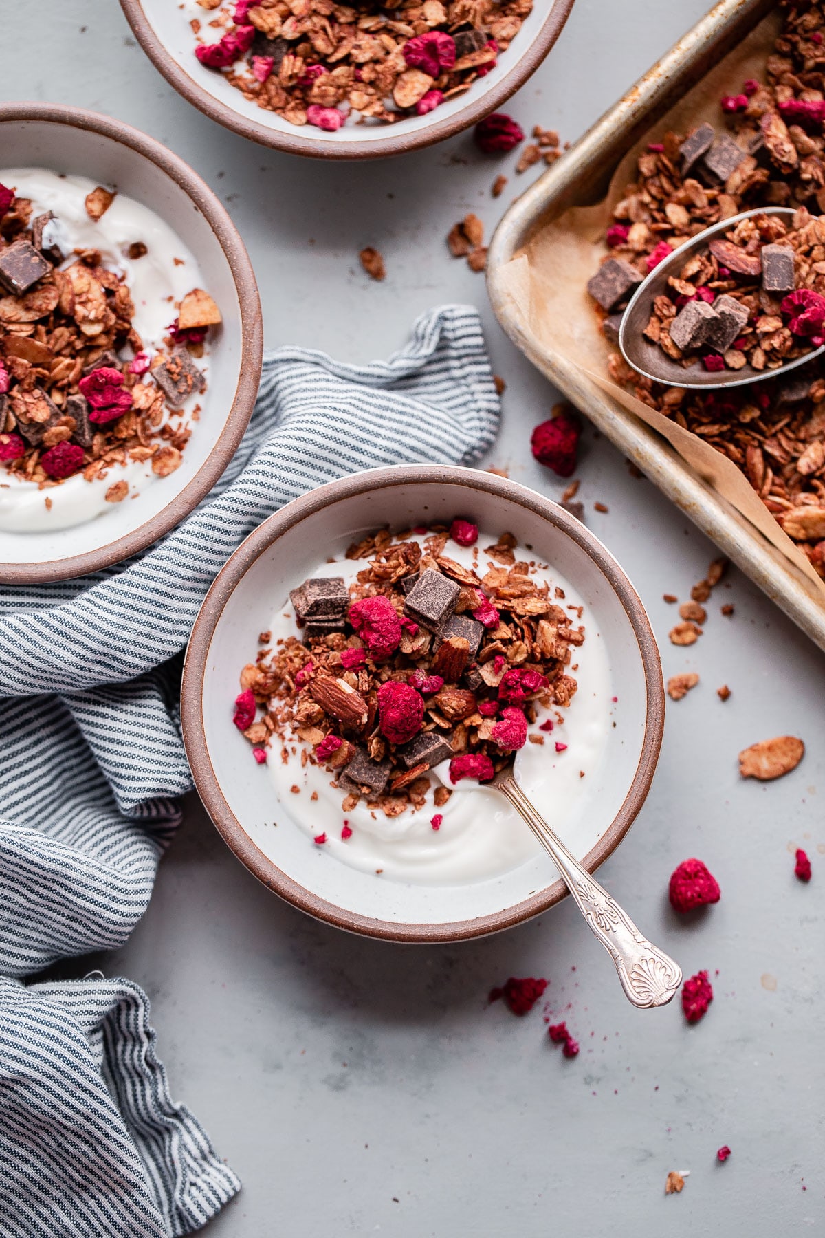 Chocolate Chunk Raspberry Granola (Easy Gluten Free Granola Recipe) A Beautiful Plate