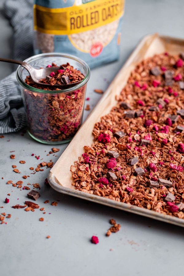 Chocolate Chunk Raspberry Granola 