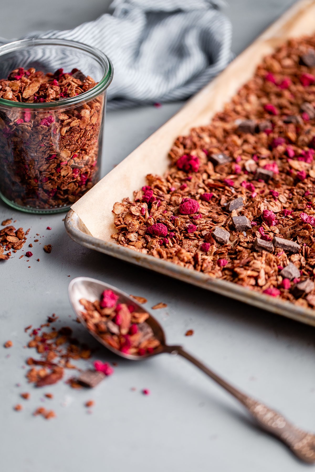 Chocolate Chunk Raspberry Granola (Easy Gluten Free Granola Recipe) A