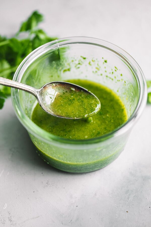 Vinaigrette à la coriandre, au citron vert et au piment jalapeno