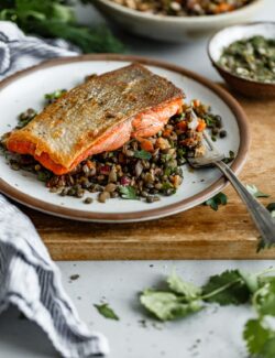 Pan Seared Salmon with French Lentil Salad