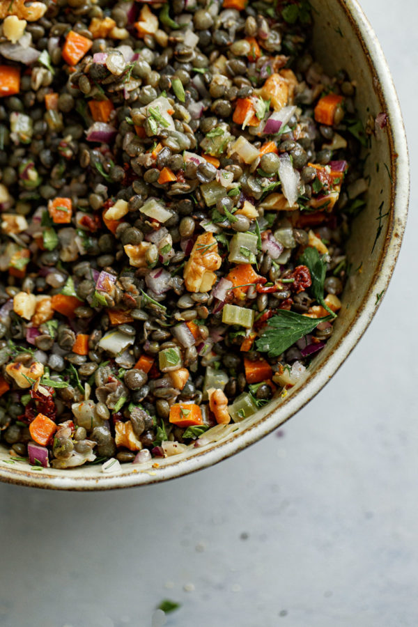 French Lentil Salad with Vegetables