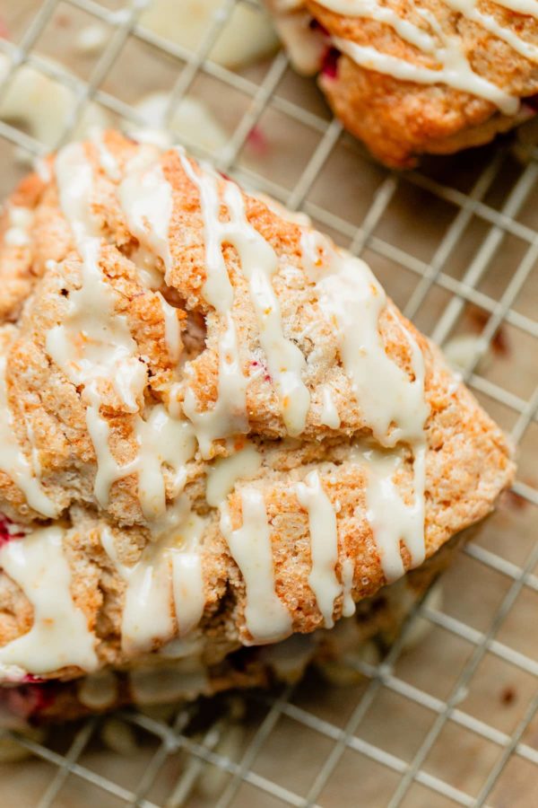 Cranberry Orange Scones with Orange Glaze