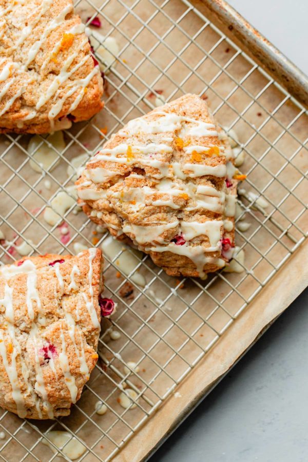 Cranberry Orange Scones with Orange Glaze