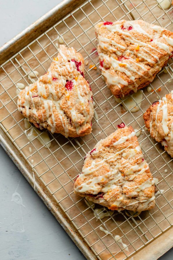 Cranberry Orange Scones with Orange Glaze