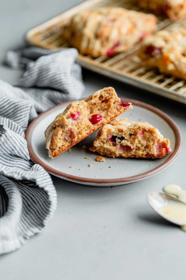 Cranberry Orange Scones on Plate