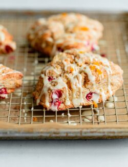 Cranberry Orange Scones with Orange Glaze