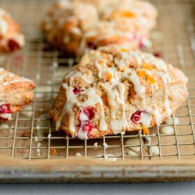 Cranberry Orange Scones with Orange Glaze