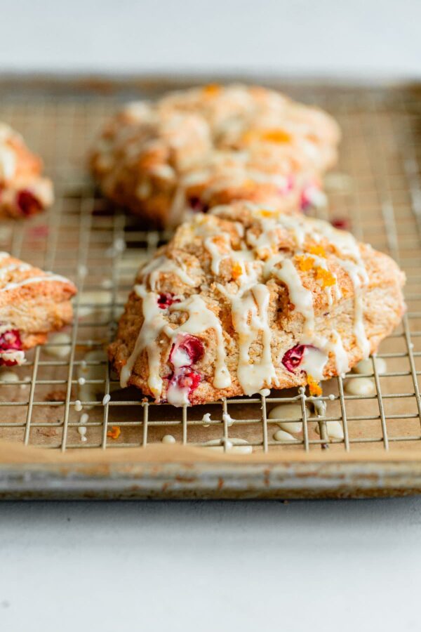 Cranberry Orange Scones with Orange Glaze