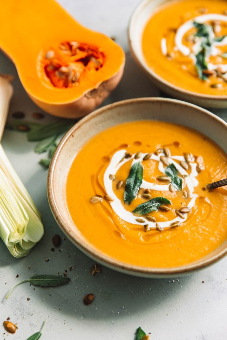 Roasted Butternut Squash Soup - A Beautiful Plate