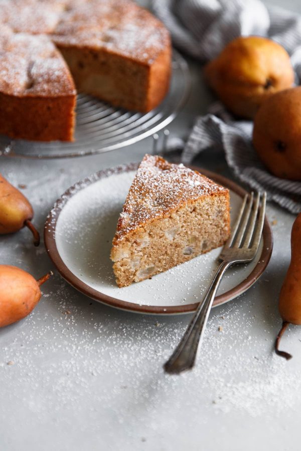 Spiced Almond Pear Cake