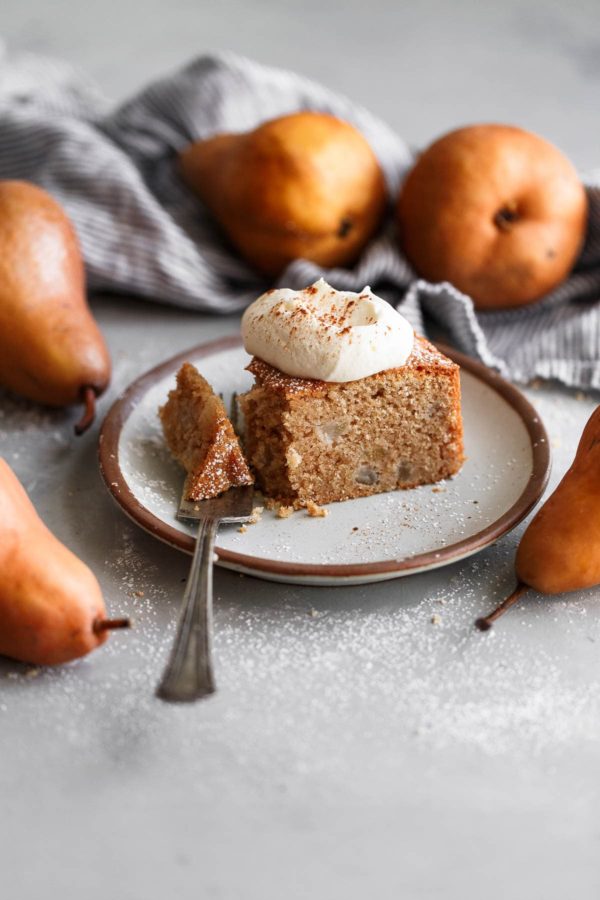 Spiced Almond Pear Cake