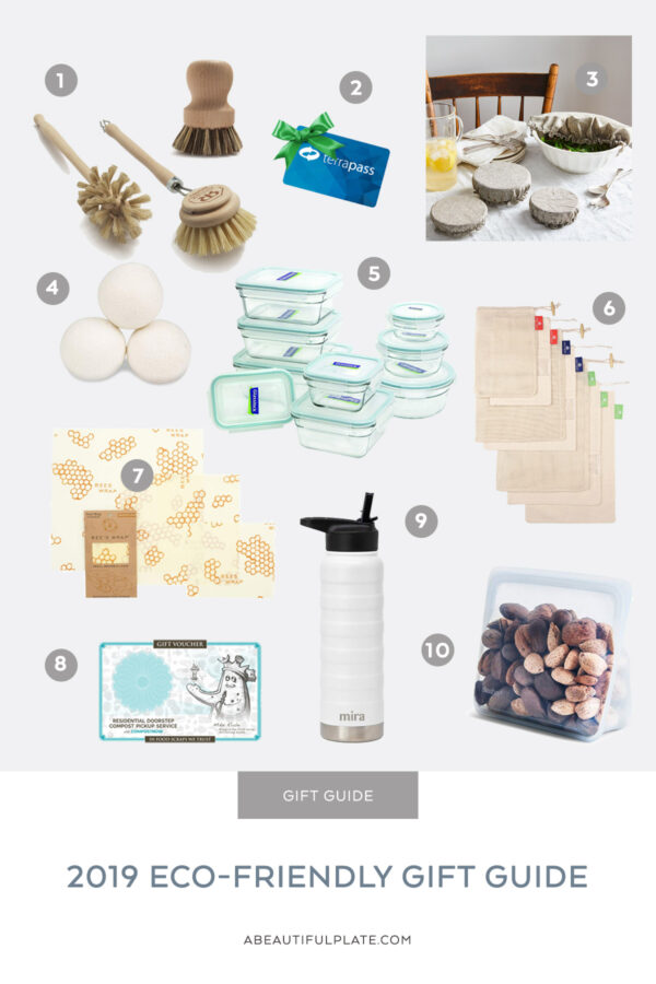2019 Eco Friendly Gift Guide - give the gifts that keep on giving with these practical and eco friendly gift ideas! #giftguide #ecofriendly #abeautifulplate 2019 Eco Friendly Gift Guide