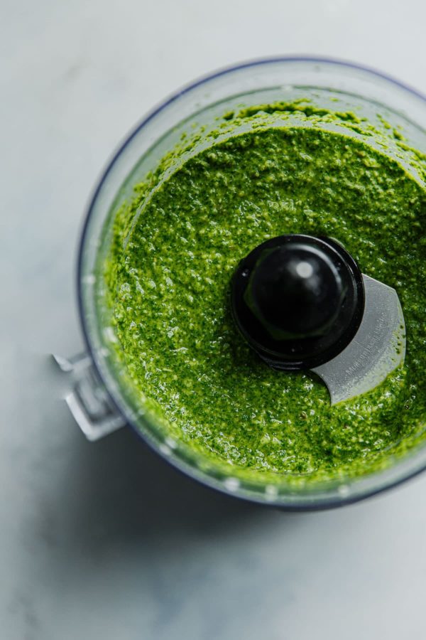 Arugula Pesto in Food Processor