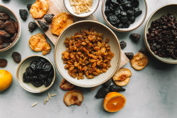 Unsweetened Dried Fruit in Bowls