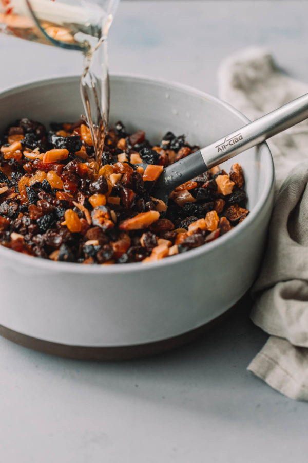 Rum Soaked Dried Fruit in Bowl