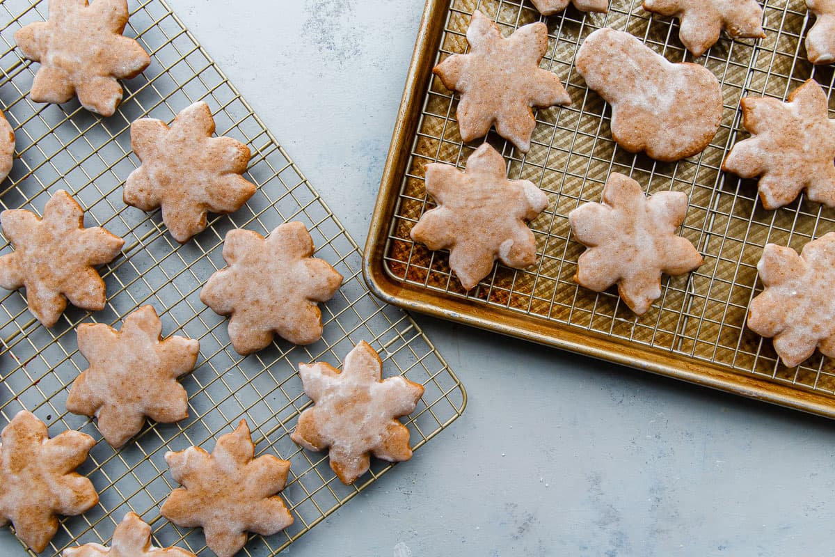 Glazed Lebkuchen Cookies on Baking Rack