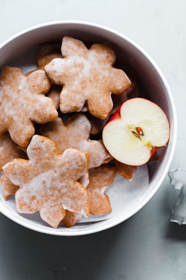 German Christmas Cookies in Tin with Apple Wedge