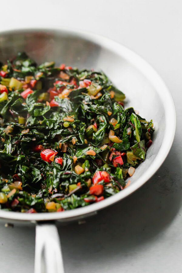 Sautéed Swiss Chard in Skillet