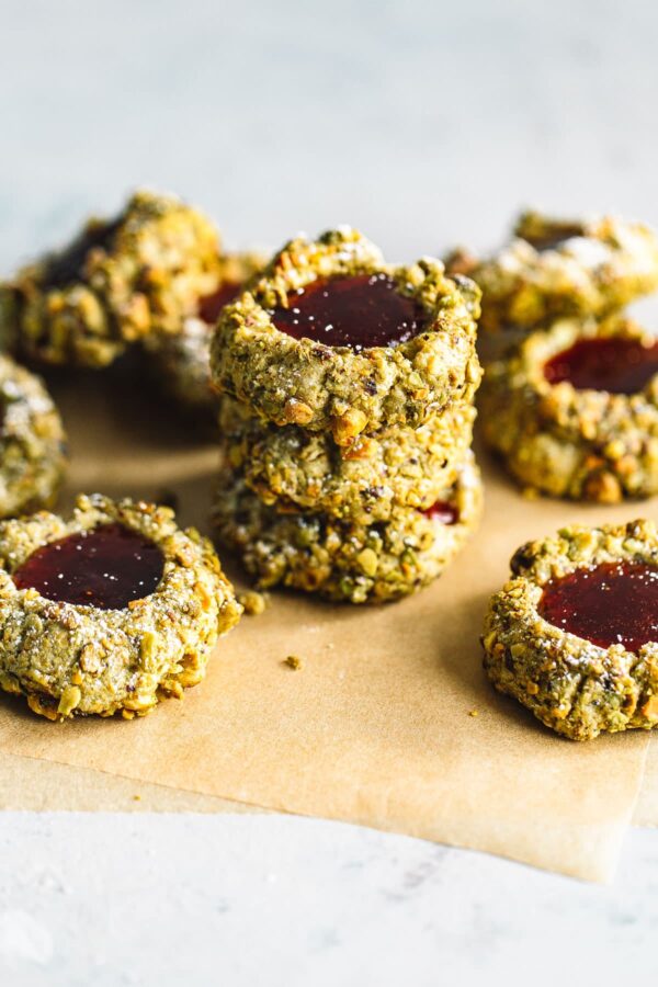 Pistachio Cookies with Jam Filling