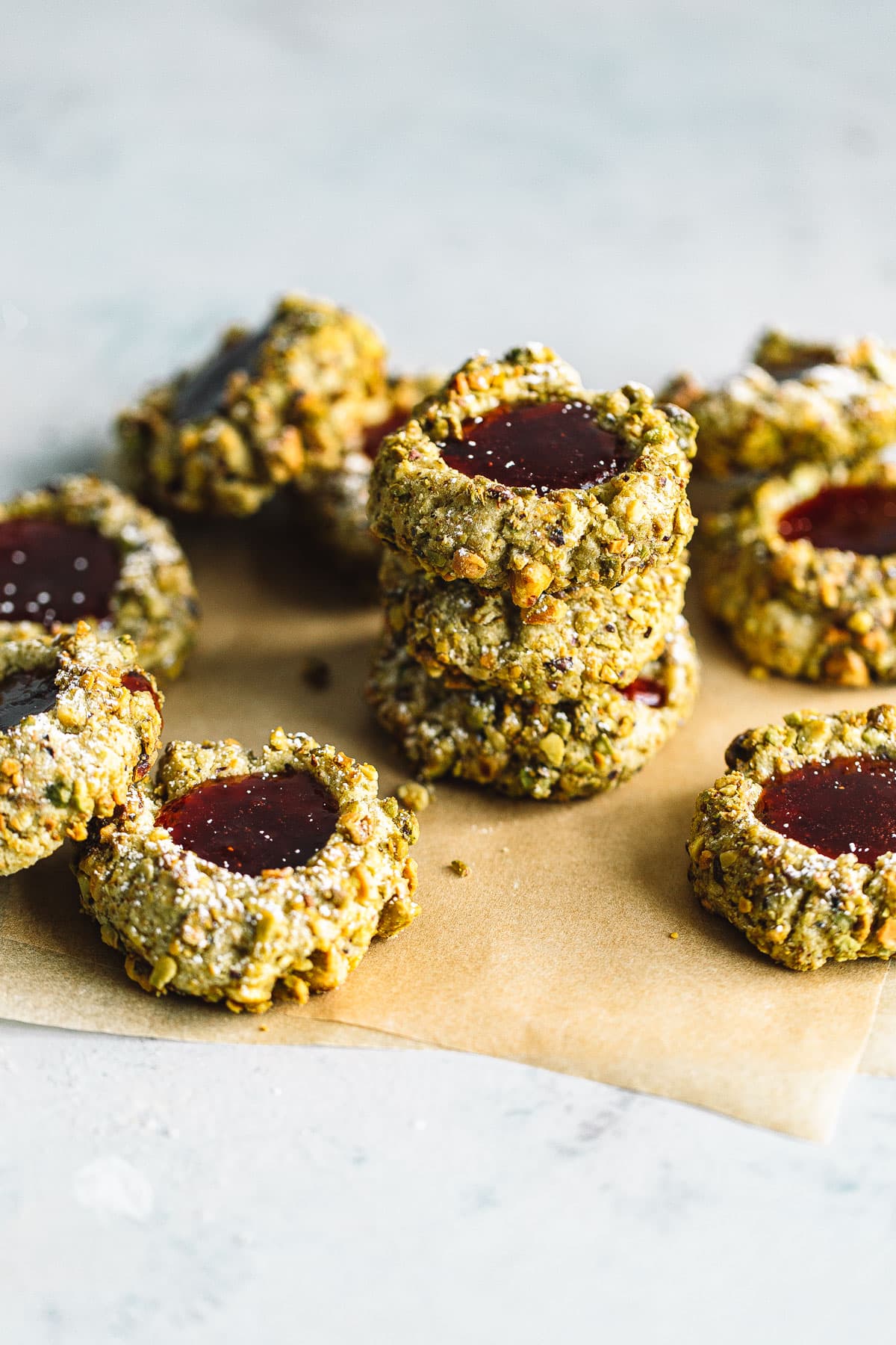 Pistachio Thumbprint Cookies with Jam A Beautiful Plate