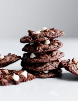 Stacked Triple Chocolate Cookies